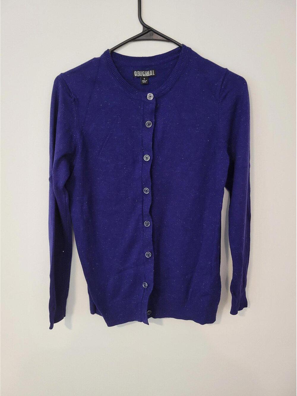 Blue Slightly Sparkly Knit Cardigan - Size S